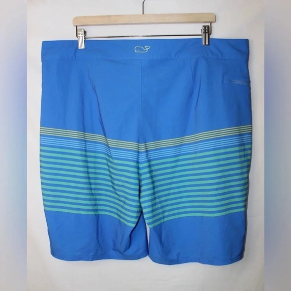 Vineyard Vines Striped Unlined Board Swim Shorts with Zippered Pocket Size 40 - Picture 8 of 14
